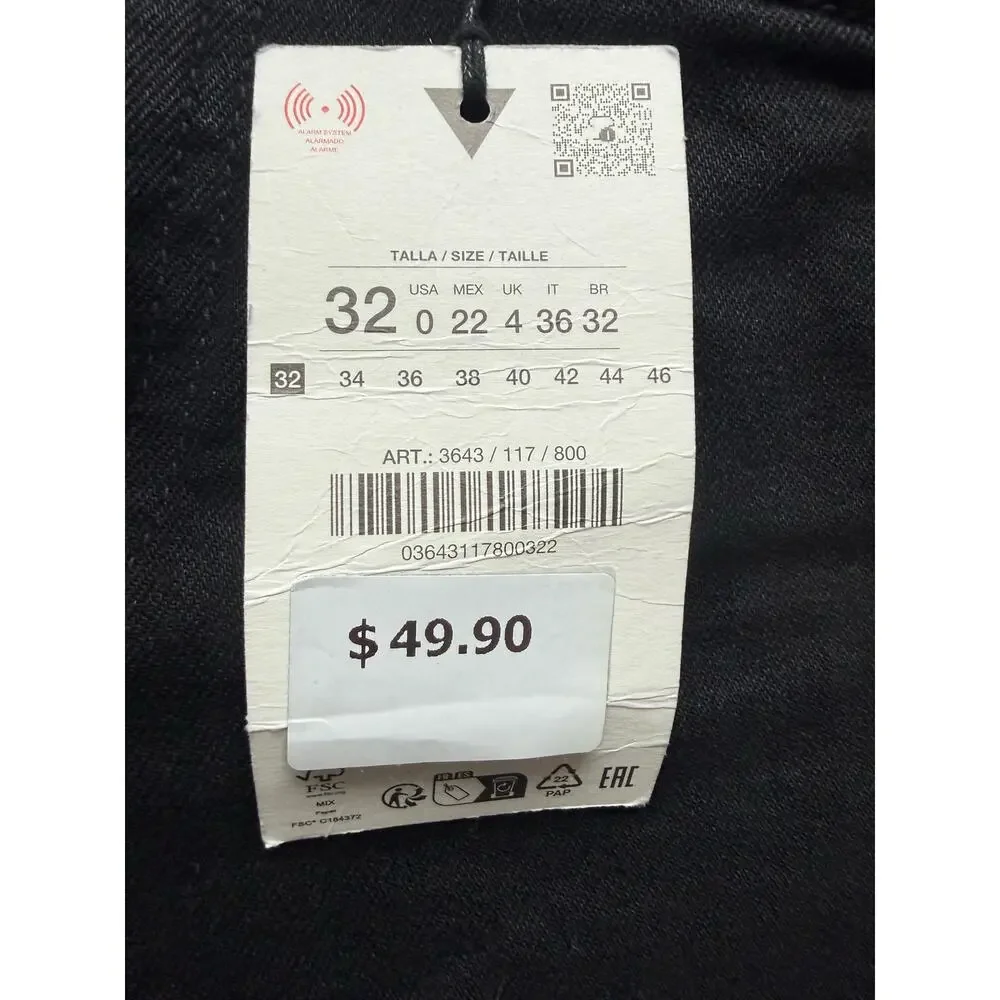 Zara High Rise Crop Flare Women's Jeans, Black, Size 0, Raw Hem, NWT - Picture 6 of 6